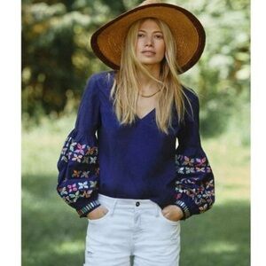 Anthropologie Maeve Sonja embroidered blouse size 10